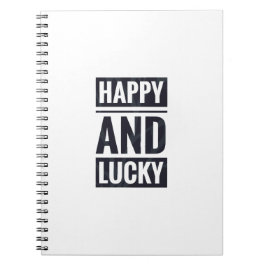 Caderno Espiral Feliz e sortudo