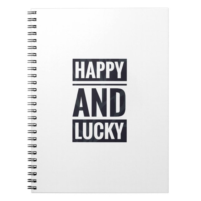 Caderno Espiral Feliz e sortudo (Frente)