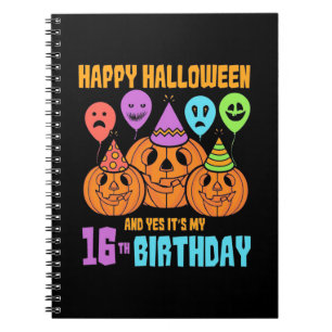 Caderno Espiral Feliz Halloween 16º aniversário