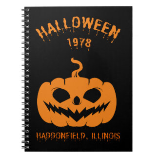 Caderno Espiral Feliz Halloween 1978 Haddonfield, Illinois
