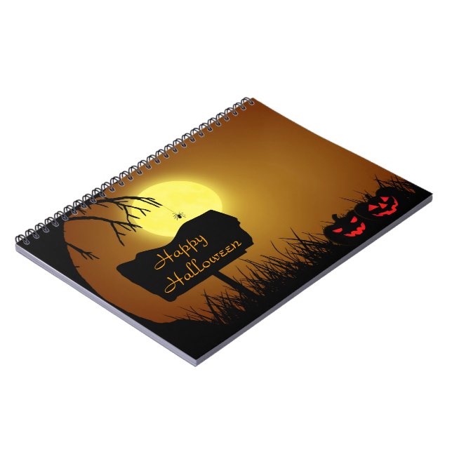 Caderno Espiral Feliz Halloween Abóboras Jack O Lantern (Left Side)