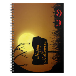 Caderno Espiral Feliz Halloween Abóboras Jack O Lantern