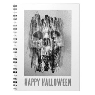 Caderno Espiral Feliz Halloween. Caveira aflita