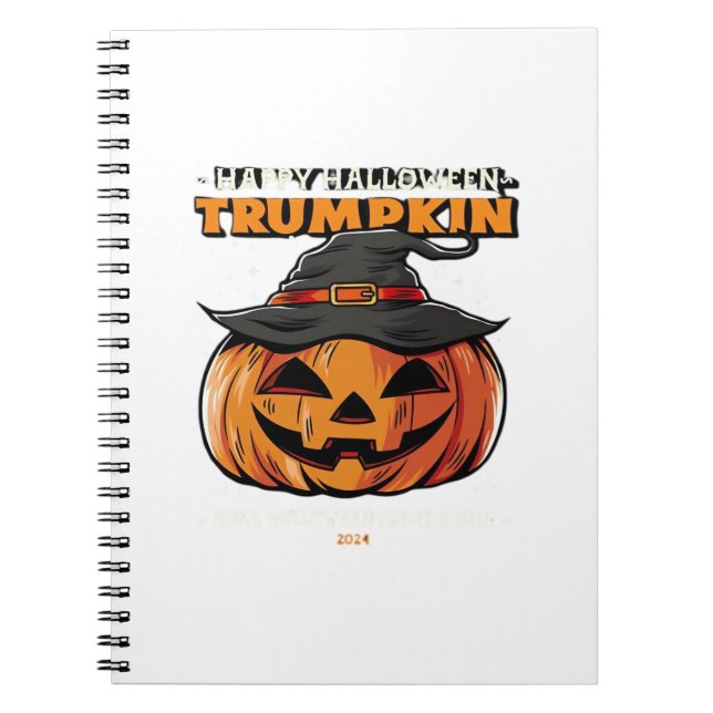 Caderno Espiral Feliz Halloween Trumpkin Clássico (Frente)