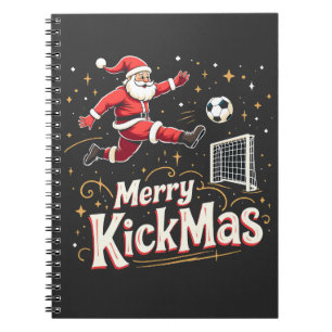 Caderno Espiral Feliz Kickmas Engraçado Papai Noel Amantes do Fute
