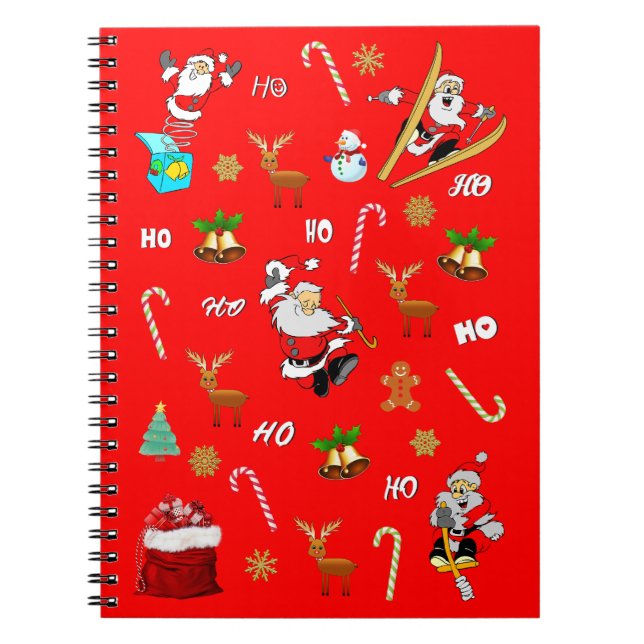 Caderno Espiral Feliz Natal Belo Velho Natal 25 de dezembro Natal (Frente)