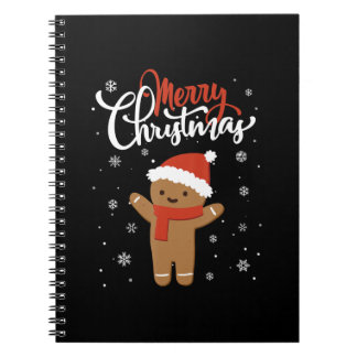 Caderno Espiral Feliz natal biscoito de gengibre | biscoito de nat