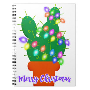 Caderno Espiral feliz natal cactus