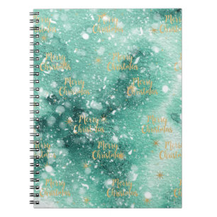 Caderno Espiral Feliz Natal Com Flocos de Neve
