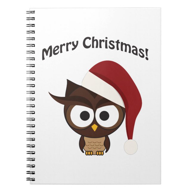 Caderno Espiral Feliz Natal Coruja Irritada (Frente)