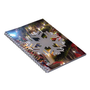 Caderno Espiral Feliz Natal e uma Arte em Floco de Neve Feliz ano 