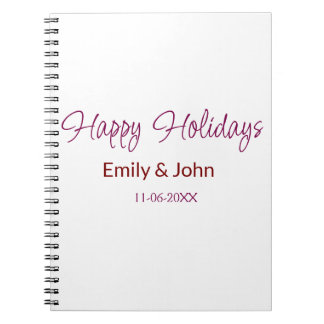 Caderno Espiral feliz Natal maron nome data inverno Natal bo