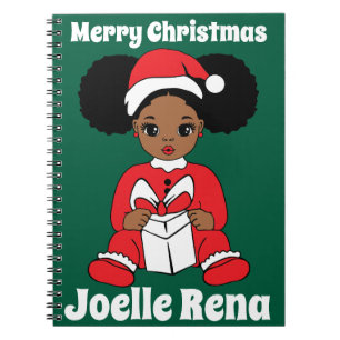 Caderno Espiral Feliz Natal Melanin Women Black Girl Magic