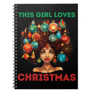 Caderno Espiral Feliz Natal Melanin Women Black Girl Magic Sra.