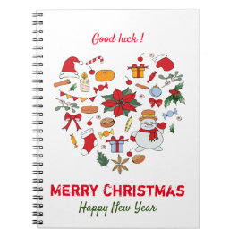 Caderno Espiral Feliz Natal minimalista e Ano novo