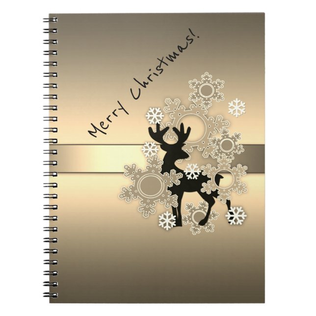 Caderno Espiral Feliz Natal, Natal, decoração de Natal (Frente)