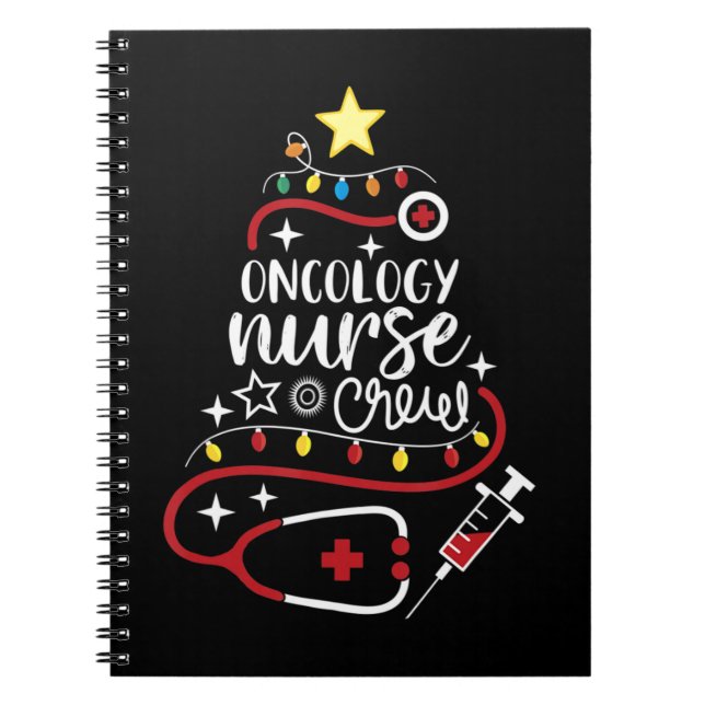 Caderno Espiral Feliz Natal Oncologista Enfermando Presente Oncolo (Frente)