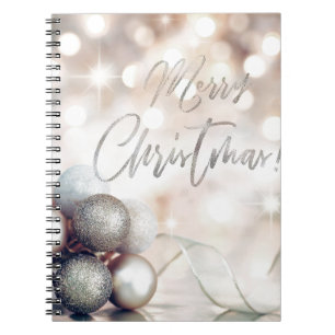 Caderno Espiral Feliz Natal Ornaments