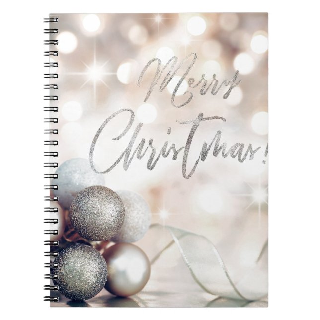 Caderno Espiral Feliz Natal Ornaments (Frente)