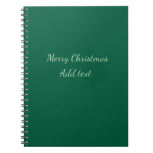 Caderno Espiral Feliz Natal verde plano solo holida