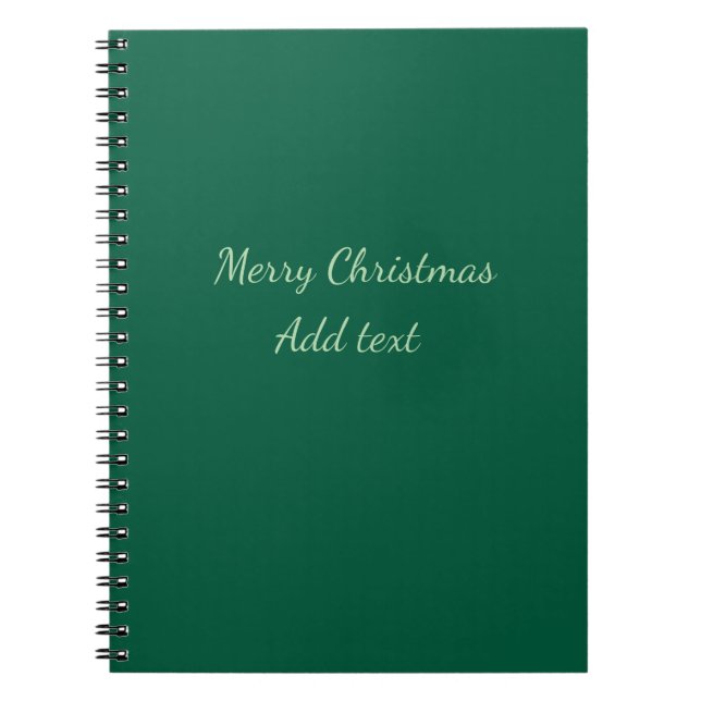Caderno Espiral Feliz Natal verde plano solo holida (Frente)