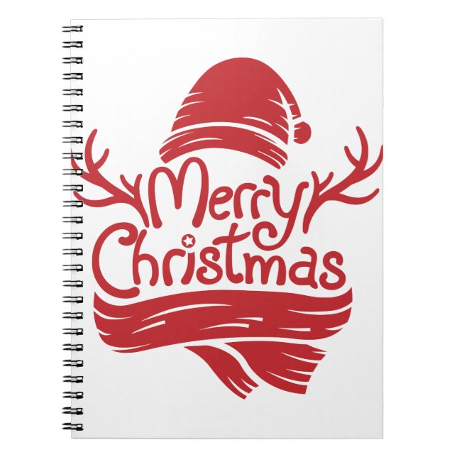 Caderno Espiral Feliz Natal vermelho (Frente)