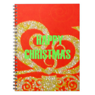 Caderno Espiral Feliz Ouro de Natal Red Snowflex.jpg