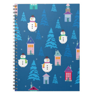 Caderno Espiral Feliz Padrão de Natal