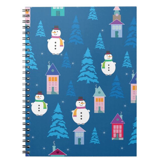 Caderno Espiral Feliz Padrão de Natal (Frente)