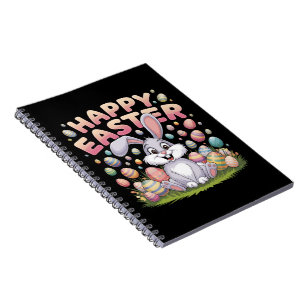 Caderno Espiral Feliz Páscoa 2025 Ovos Coelho Bonito Coelho