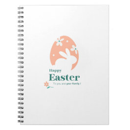 Caderno Espiral Feliz Páscoa – Coelho & Ovo Desenho Floral