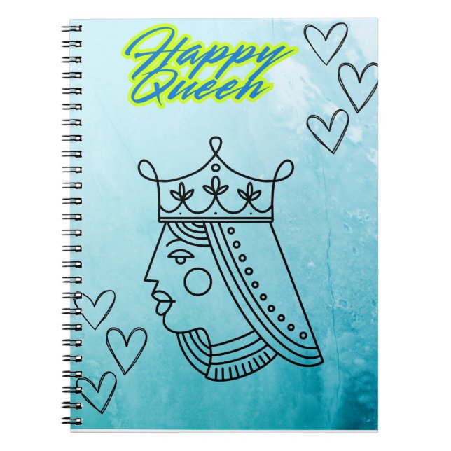 Caderno Espiral Feliz rainha. (Frente)