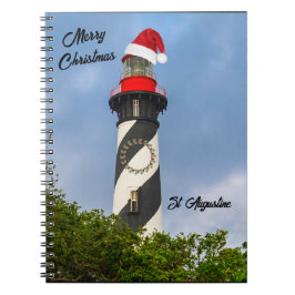 Caderno Espiral Feliz Rua de Natal Augustine Flórida Farol