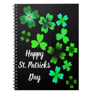 Caderno Espiral Feliz Rua, Dia de Patrick, Lucky Clovers