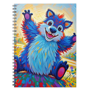 Caderno Espiral Feliz urso engraçado, Abstrato bonitinho, arte ani