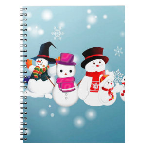 Caderno Espiral Felizes Feriados Snowmen
