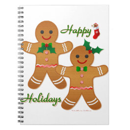 Caderno Espiral Felizes Férias Homem de Biscoito Menino Menina