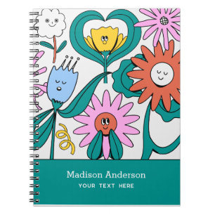 Caderno Espiral Felizes Flores