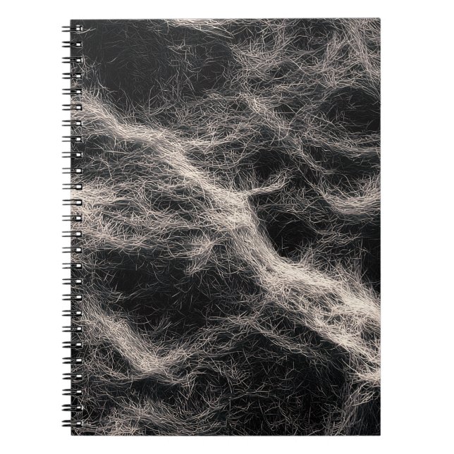 Caderno Espiral Felt Fabric Texture Height Map Black and White (Frente)