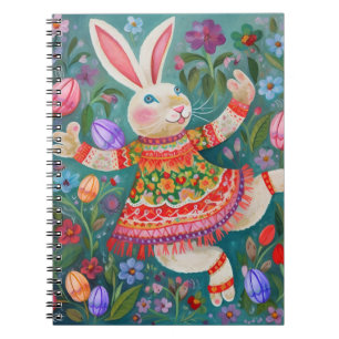 Caderno Espiral Felz pascoa Bunny Dance