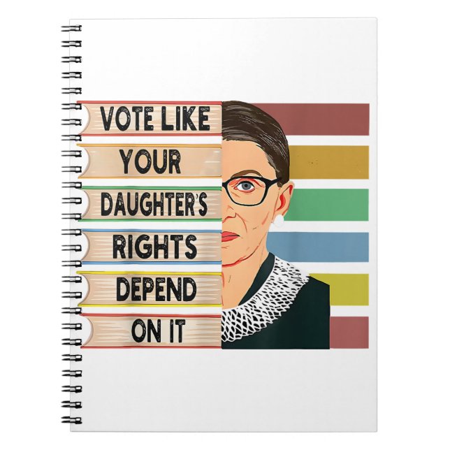 Caderno Espiral Feminista Ruth Bader Ginsburg RBG - Garota de cita (Frente)