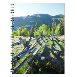 Caderno Espiral Fenceline de madeira