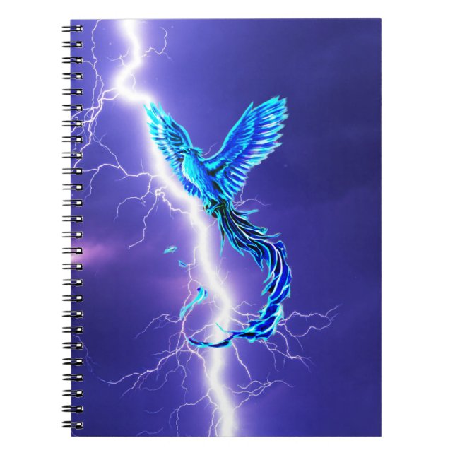 Caderno Espiral fênix e relâmpago (Frente)