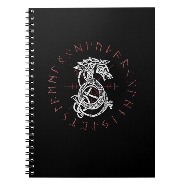 Caderno Espiral Fenrir Wolf De Odin Celtic Norse Sofre (Frente)
