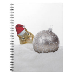 Caderno Espiral Feriado de Natal em Prata e Neve
