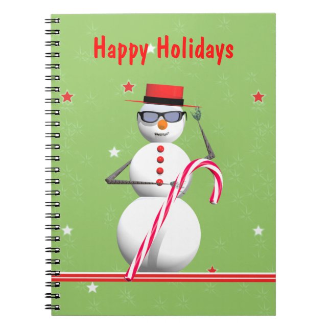 Caderno Espiral Feriado de Natal Snowman (Frente)