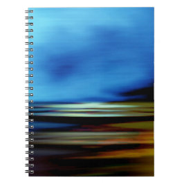 Caderno Espiral Feriados de Crepúsculo Horizonte do Oceano abstrat