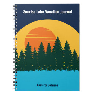 Caderno Espiral Férias do Lago Familiar Fora Personalizada