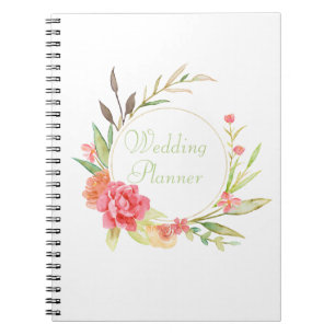 Caderno Espiral Ferida de Algodão Aquoso de Rosas de Jardim