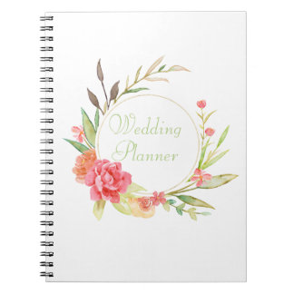 Caderno Espiral Ferida de Algodão Aquoso de Rosas de Jardim